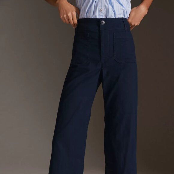 Colette Cropped Wide-Leg Pants by Maeve: Magic Fabric Edition (Dark Blue, 25P) - Picture 2 of 10
